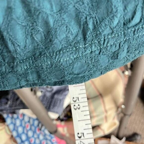 Fenini Women's Artsy Embroidered Castle Maxi Dress Teal Green Medium CottageCore - Picture 8 of 8